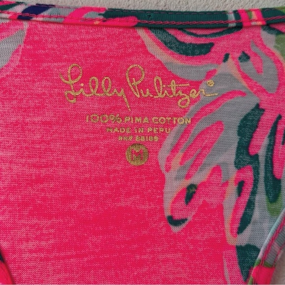 Lilly Pulitzer Pink and Green Tropical Tank - Picture 2 of 3